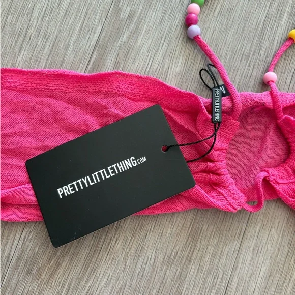 PrettyLittleThing Pink Top with Colorful Beads - Picture 2 of 5